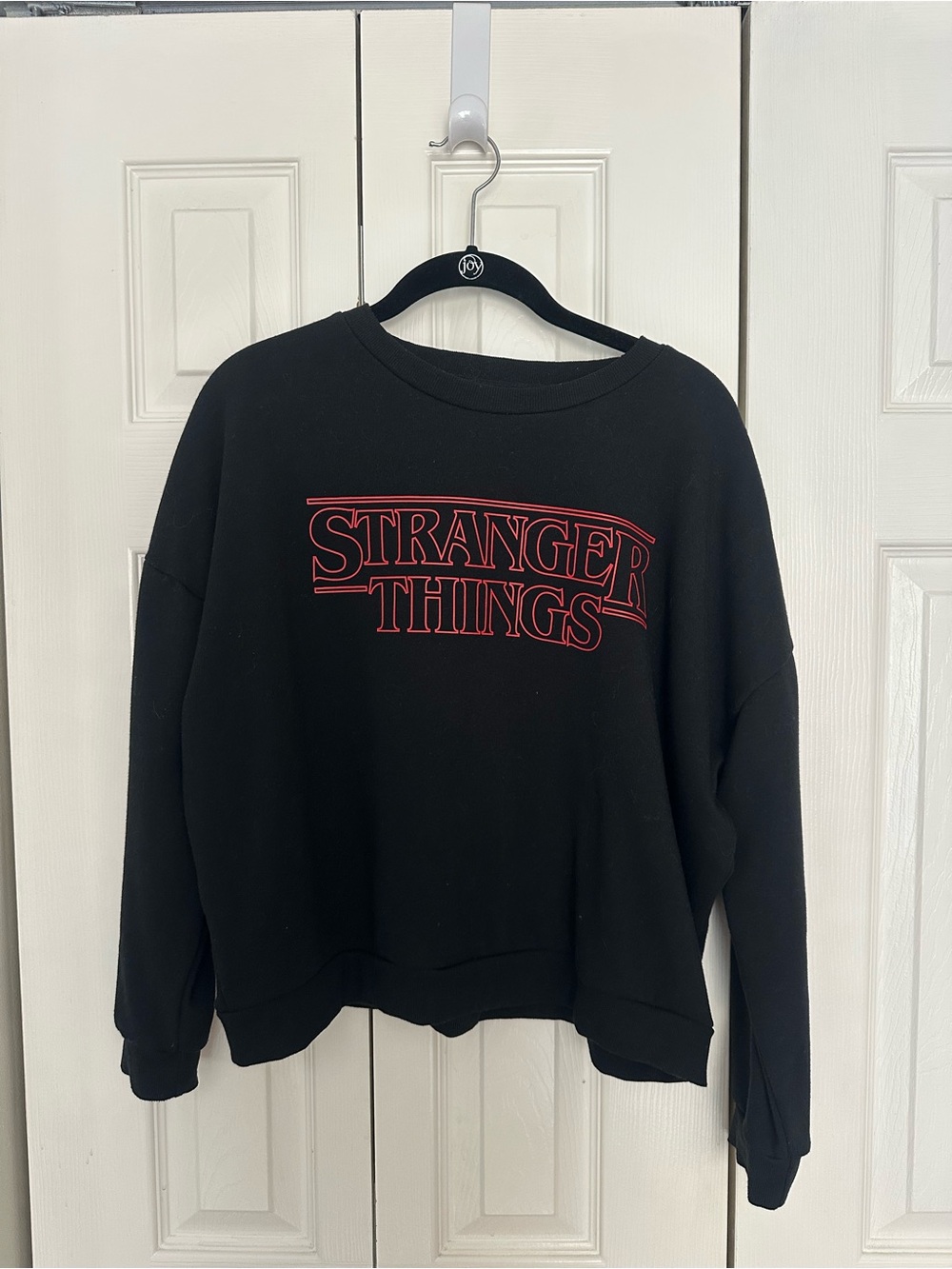 Stranger Things Neon Sign Black Crewneck Sweatshirt